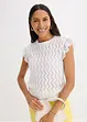 Gebreide top in gehaakte look met kant, bonprix