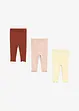 Baby legging met volants van biologisch katoen (set van 3), bonprix