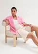 Luchtige oversized blouse van linnenmix, korte mouw, bonprix