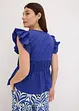 Blouse met strikkoordjes van puur katoen, bonprix