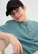 Shirt met korte mouwen en opstaande kraag van zachte mousseline, bonprix