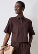 Cropped overhemdblouse met zijde, bonprix