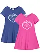 Jersey jurk (set van 2) van biologisch katoen, bonprix
