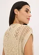 Ajour gebreid vest met viscose, bonprix