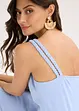 Jersey jurk met asymmetrische zoom en knoopdetail op de schouder, bonprix