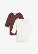 T-shirt van puur katoen (set van 2), bonprix
