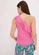 One shoulder top met volant in een zachte viscosemix, bonprix