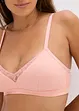 Bralette zonder beugels met gevulde cups en biologisch katoen (set van 2), bonprix