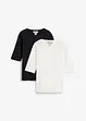 T-shirt van puur katoen (set van 2), bonprix