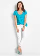 Katoenen shirt met kant, korte mouw, bonprix