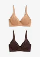 Bh met beugel met glanzend effect (set van 2), bonprix