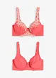 Beugel bh met sierlijk kant (set van 2), bonprix