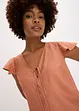 Blouse met volantmouwen in een glanzende look, bonprix