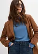 Barrel jeans mid waist met riem, bonprix