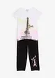 Meisjes shirt en 3/4 legging (2-dlg. set) met biologisch katoen, bonprix