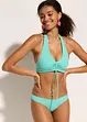 Bikini met halternek (2-dlg. set) met plooitjes, bonprix