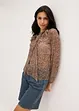 Mesh shirt met volant en strikhals, bonprix
