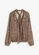 Mesh shirt met volant en strikhals, bonprix