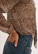 Mesh shirt met volant en strikhals, bonprix