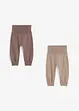Gebreide baby broek in een katoenmix (set van 2), bonprix