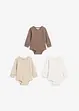 Baby rompertje met lange mouwen van katoen (set van 3), bonprix