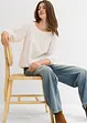 Katoenen shirtblouse met carréhals, halflange mouw, bonprix