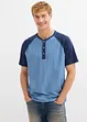 Henley shirt met korte mouwen in gewassen look van puur biologisch katoen, bonprix