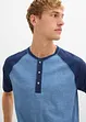 Henley shirt met korte mouwen in gewassen look van puur biologisch katoen, bonprix