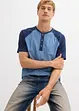 Henley shirt met korte mouwen in gewassen look van puur biologisch katoen, bonprix
