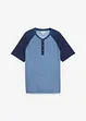 Henley shirt met korte mouwen in gewassen look van puur biologisch katoen, bonprix