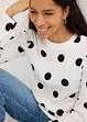 Longsleeve van gestructureerde crêpe, bonprix