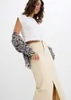 Twill rok met franjes, bonprix