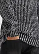 Grof gebreide hoodie met bikerdetails, bonprix