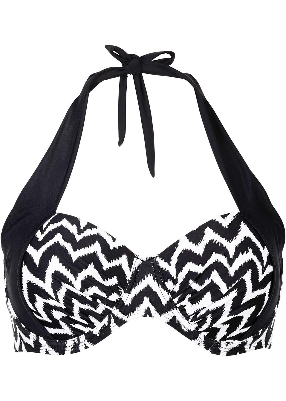 Beugel bikinitop, Cup C zwart/wit gedessineerd Dames bonprixfl.be